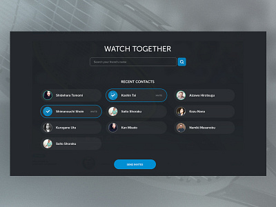 Watch Together app feed friends interactive sport tennis ui user experience user interface ux watch