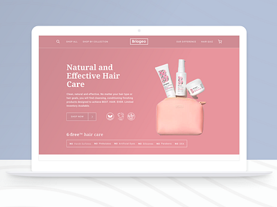 Minimalistic e-commerce landing page