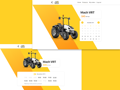 Tractor rent adobe xd branding clean illustration art ilustration logo ui vectorart