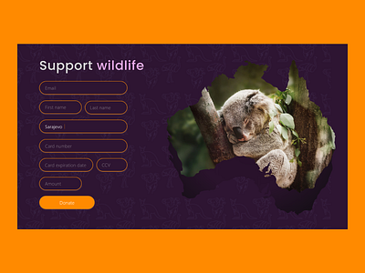 Wildlife donation form art australia challenge clean colour design graphic design illustration ui ux vector wildlife