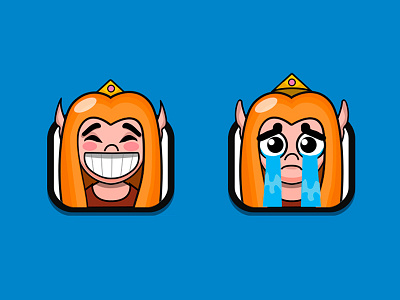 Icons of girl's emotions 2018 app character design emoji emotions girl happy hero icon illustration laughing outline people ui vector