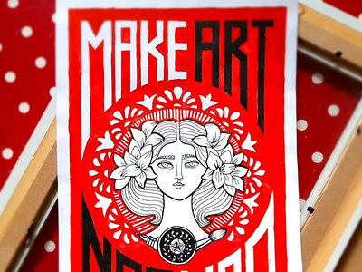 Make Art Not War byhand drawthisinyourstyle gouche illustration ink obeygiant shepardfairey tempera traditionaldrawing