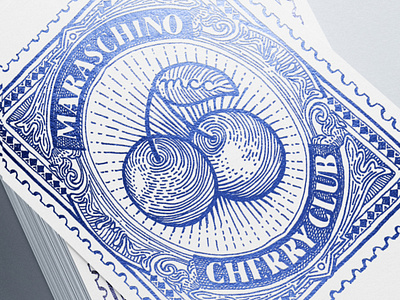 MARASCHINO CHERRY CLUB Stamp Design design digitalart digitaldrawing illustration ink logo sketch traditionaldrawing