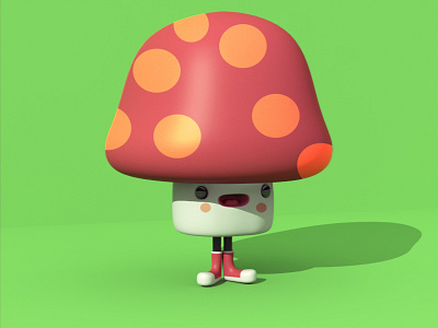 Mushroom 3d character characterdesign design illustration maya modo mushroom