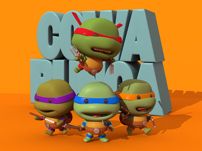 Cowabunga! 3d character character design cinema4d design fanart illustration maya modo tmnt