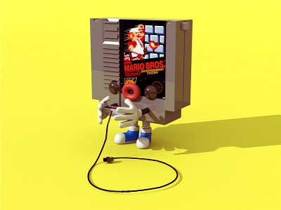NES GAME! 3d cartridge character characterdesign design illustration maya modo nes nintendo