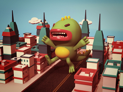 Gojira! 3D Character Design 3d character character design design godzilla illustration