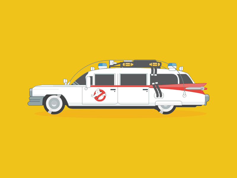Happy 30th Anniversary Ghostbusters! 2d animation animation car flash flat ghostbusters gif illustration loop vector art