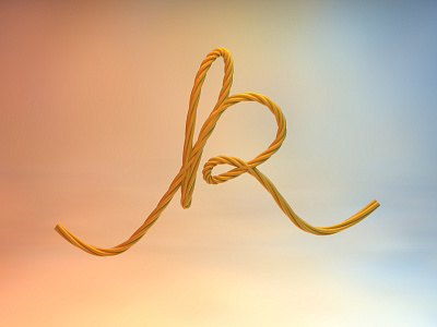 R is for Rope (36 Days Of Type) 36days r 36days0f3dtype 36daysoftype 3d lettering r typography
