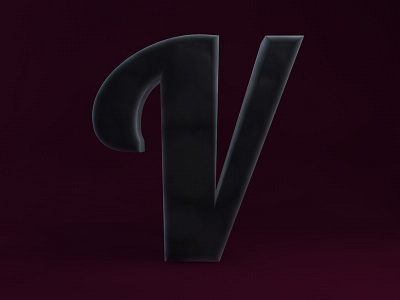 V is for Velvet (36DaysOfType) 36days v 3d 36days0f3dtype 36daysoftype lettering typography v velvet