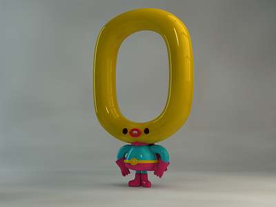 0 is a Hero! (36DaysOfType) 0 36days 0 36days0f3dtype 36daysoftype 3d hero lettering typography