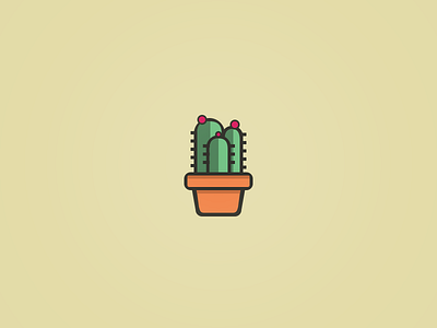 Cactus Icon. 64by64 64x64 aniconaday cactus design flat flowerpot icon iconaday