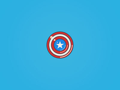 Cap's Shield Icon. 64by64 64x64 avengers captainamerica design flat icon iconaday marvel shield