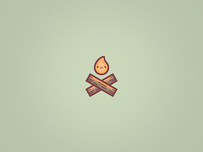 Camp Fire Icon. 64by64 64x64 camp campfire camping design fire flat icon iconaday