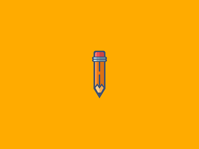 Pencil Icon. 64by64 64x64 aniconaday design flat flat design icon pencil robot yellow