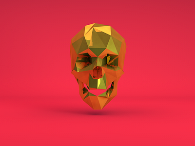 Skull. 3d calavera design halloween illustration lowpoly skull