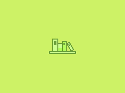 Bookshelf Icon. books bookshelf flat flat design green icon iconaday reading