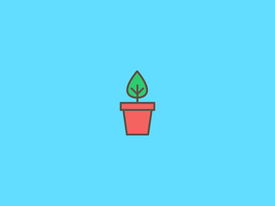 Grow Icon. flat flat design flower pot grow icon illustration