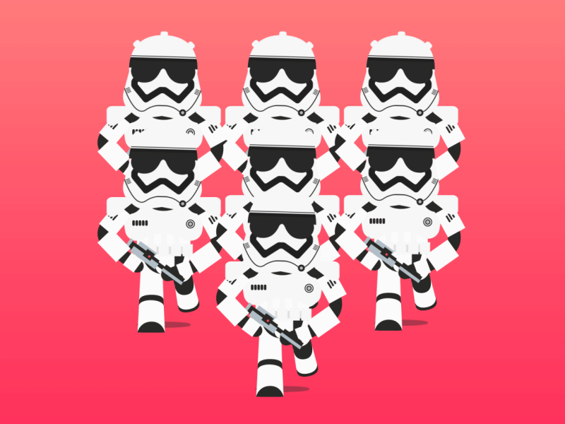 First Order Stormtroopers. 64by64 animation fanart gif illustration loop motiongraphics starwars stormtrooper theforceawakens