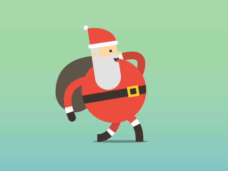 Happy Holidays. 64by64 animation gif illustration loop santa xmas