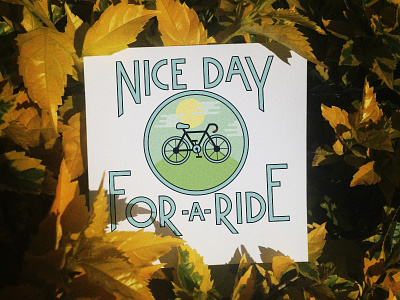 Nice Day For a Ride! 64by64 bicycle bike handmadefont icon icondesign illustration lettering typography