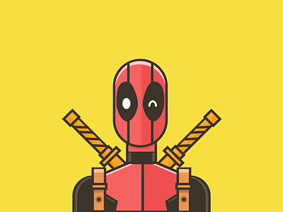 Deadpool. deadpool fan art flat flat design icon design marvel