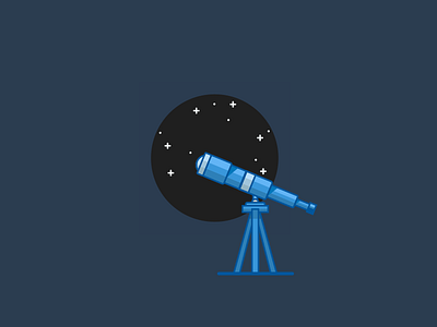 Telescope. design flat good icon icondesign illustration night stars telescope