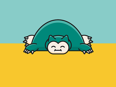 If only I could have Snorlax's Mondays! character design flat icon icondesign illustration pokemon snorlax