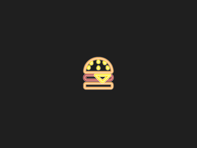 Neon Icons - Burger. art burger design fastfood graphicdesign iconaday iconography icons illustration neon outline vector