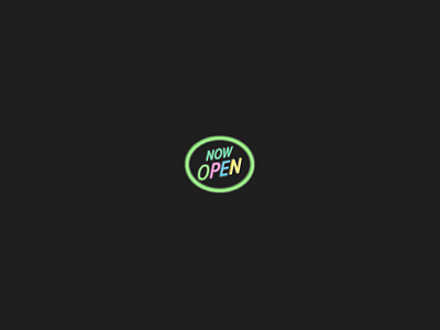 Neon Icons - Now Open. art design fastfood graphicdesign iconaday iconography icons illustration neon now open outline vector