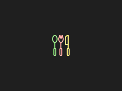Neon Icons - Silverware. art design fastfood graphicdesign iconaday iconography icons illustration neon outline silverware vector