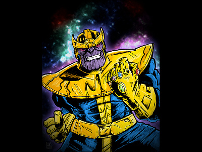 Thanos The Mad Titan. coloring comicart comics fanart illustration inking marvel pencil thanos