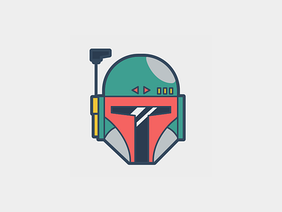 Boba Fett Icon. art bobafett design graphicdesign helmet iconaday iconography icons illustration outline starwars vector