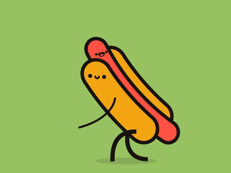 Nothing to see... Just a walking Hot-Dog! art design graphic graphicdesign hotdog icons illustration motion motion graphics outline vector walk