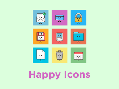 Happy Iconset. 96x96px art design graphicdesign happy iconaday iconography icons iconset illustration outline vector