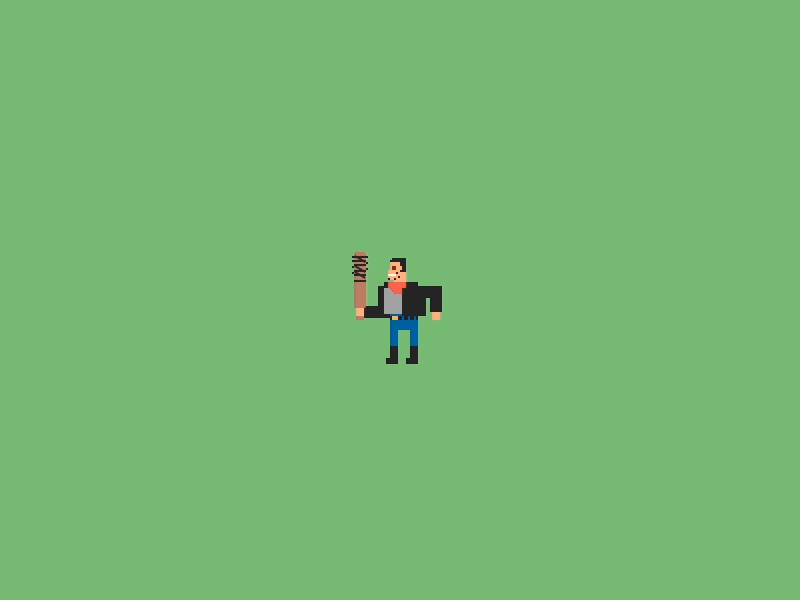 Negan. animation bat davegamez gif loop lucille negan pixel pixelart thewalkingdead walkingdead