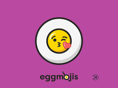 Kiss Eggmoji. davegamez design eggmojis emojis flat graphic illustration imessage stickers symbol