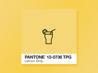PANTONE 12-0736 TPG Lemon Drop colors dave gamez flat design icon iconography lemon lemon drop lemonade line art pantone