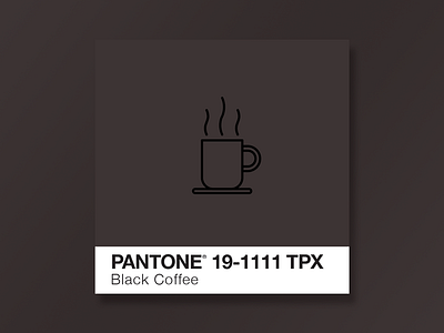 Black Coffee Pantone Icon. black coffee coffee colors dave gamez flat design icon iconography line art pantone pantone colors