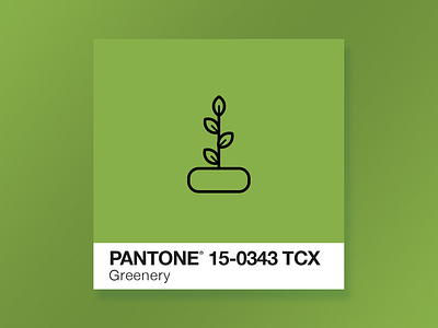 Greenery Pantone Icon colors dave gamez flat design green greenery icon iconography line art pantone pantone colors plants spring