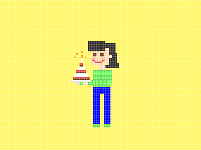 Happy Birthday!! 🎂🎁🎉 art cecymeade character design davegamez illustration pixel pixel art portrait