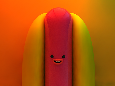 Hotdog. 3d 3d model character davegamez design gif graphic graphicdesign loop mograph walkcycle