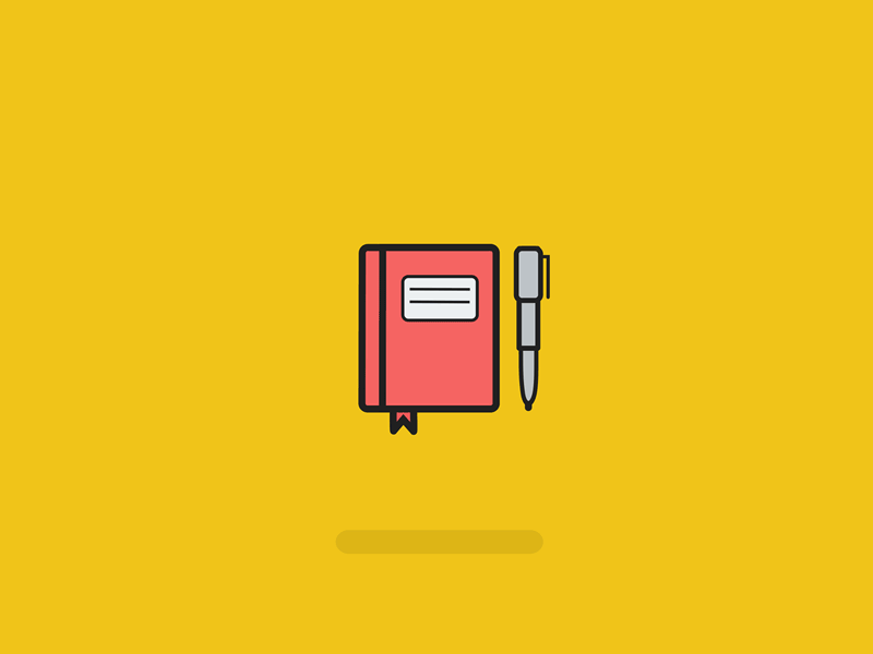 Journal Icon Loop. animation davegamez design gif icon iconography illustration journal loop mograph notebook vector