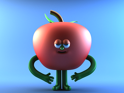 Apple. 🍎 3d design apple arnold character design daily render davegamez maya modeling