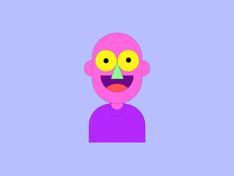 Dave avatar. aftereffects avatar dailyrender davegamez friday gif loop loopdeloop motion design motion graphics shapes vector