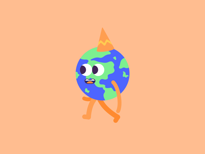 Happy Earth Day!!!⁣ ⁣ after effects character design davegamez earth day earthday gif loop mograph motion design motion graphics rubberhouse walkcycle