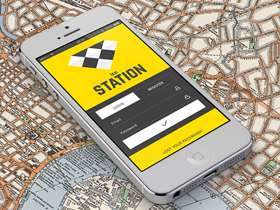 Taxi Station login screen app car ios iphone map station taxi