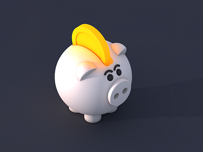 Skladki piggy bank 3d cinema4d coin illustration pig piggy bank render