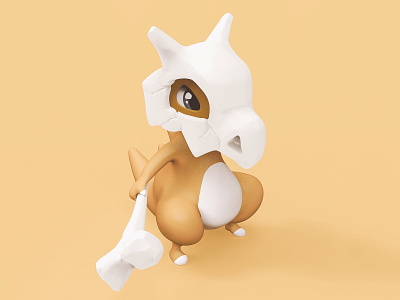 Cubone 3d character design cubone illustration pokemon sculpting zbrush
