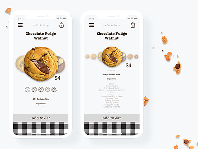 Daily UI 012: E-Commerce cookies daily ui design design challenge ecommerce graphic design ios iphone x mobile mobile shop nyc ui user experience design user interface design ux
